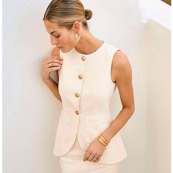 Beige Vest and Skirt co-ord set by MG Style for Antonio Melani at Dillards. - Picture 2 of 7